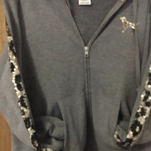Pink/VS  grey hoodie